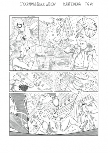 Spiderman & Black Widow - Page 1 (Pencils)