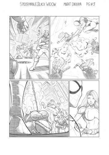 Spiderman & Black Widow - Page 3 (Pencils)